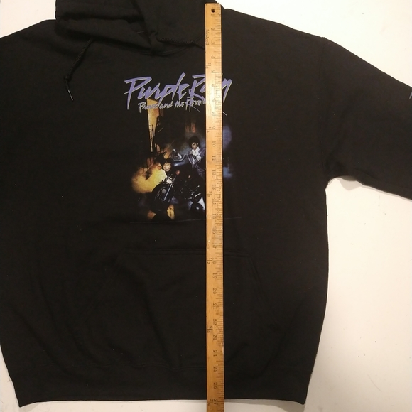Prince purple rain hoodie XL blk Gildan measurement good condition - Picture 7 of 10